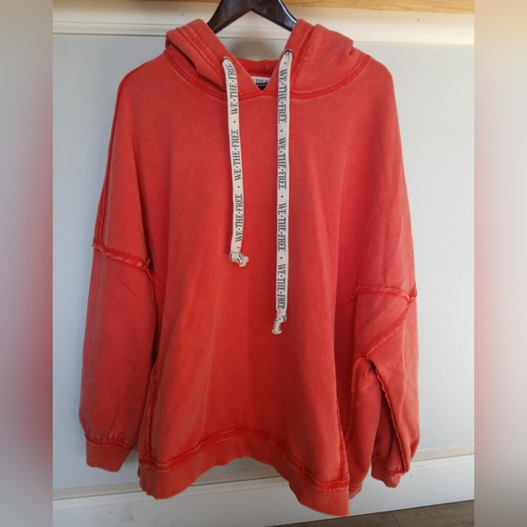 Free People We Hoodie in Red. Size XS - Picture 3 of 6